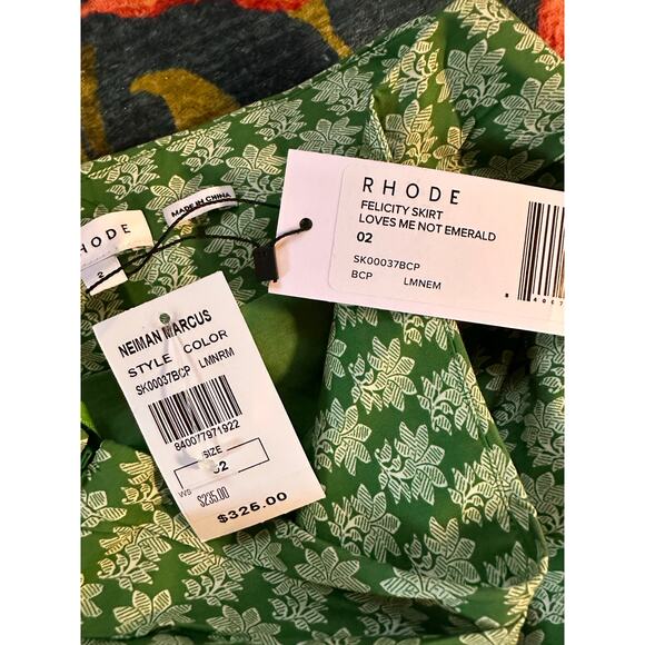 NWT RHODE Felicity Skirt Loves Me Not Emerald Size 2 - Picture 10 of 11